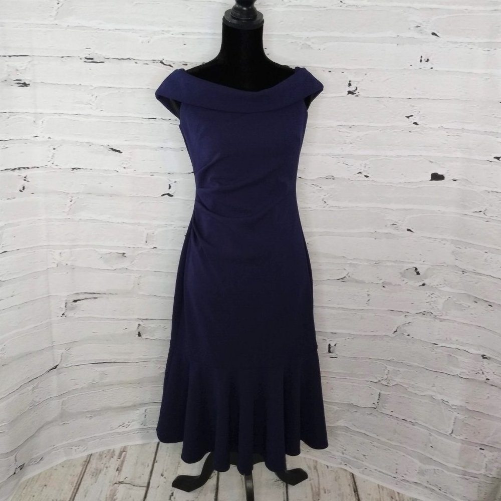 Vince Camuto Off The Shoulder Fitted Midi Dress